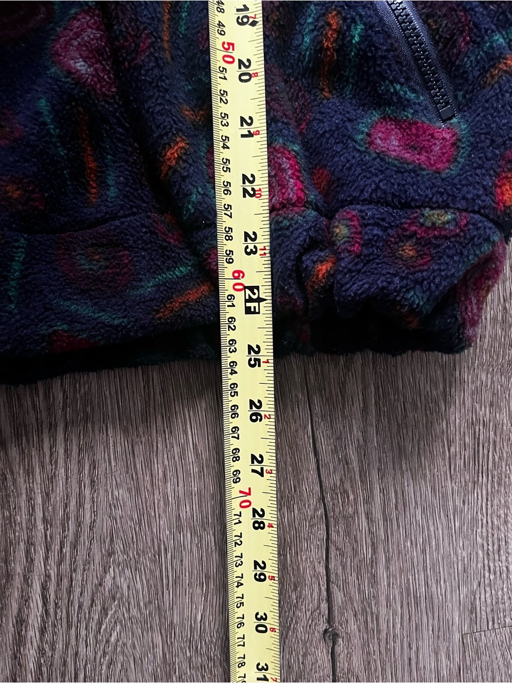90s Dreimar Patterned Fleece Zip up Sweater - Picture 5 of 7